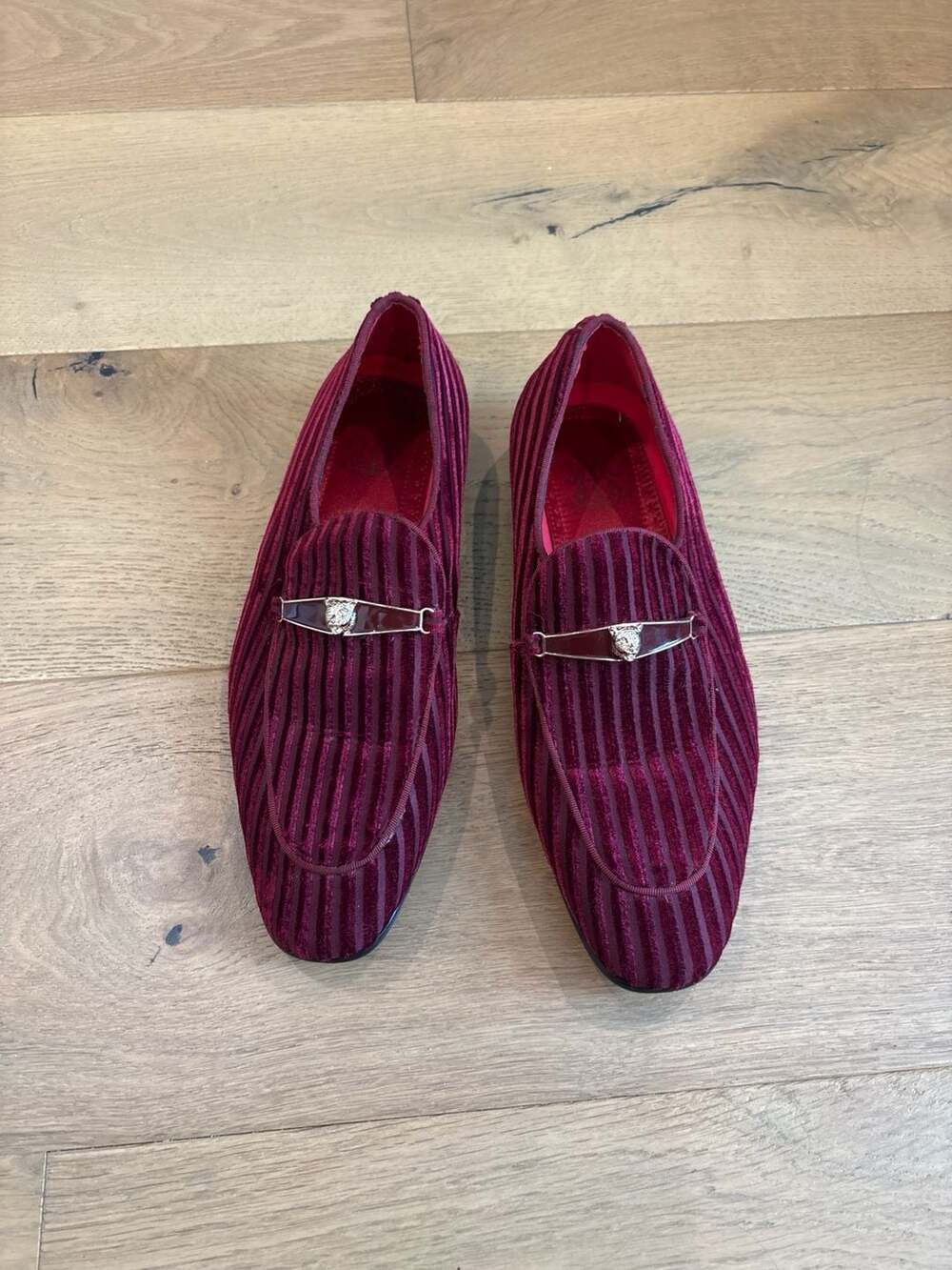 After Midnight Men's Slip On Cherry Velvet Loafers 6946